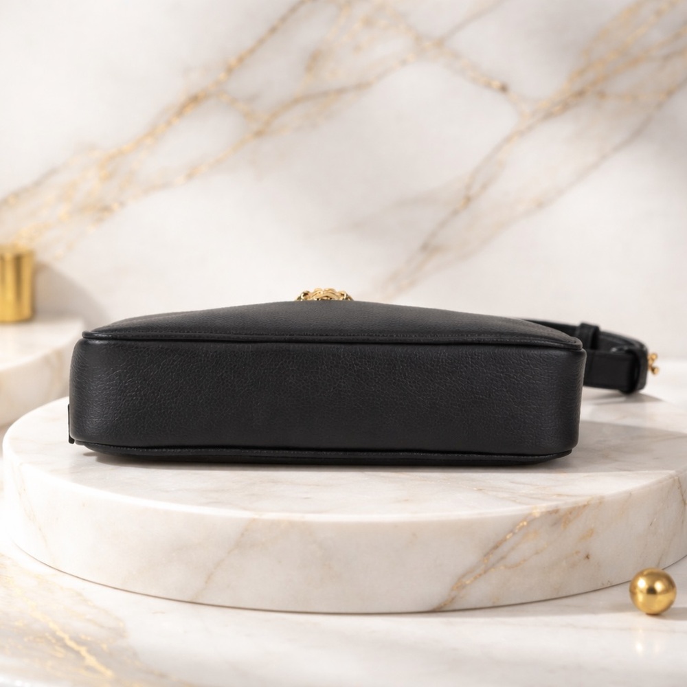 Versace Grained Calfskin Leather Shoulder Bag with Gold Medusa - Picture 13 of 17